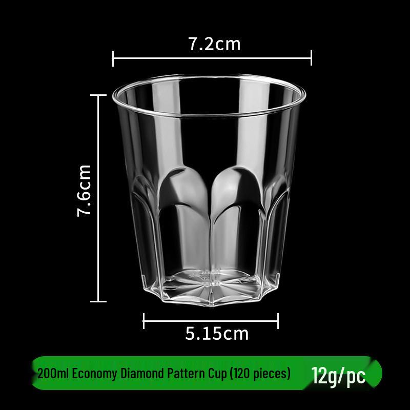 Disposable Transparent Food-Grade Plastic Cups, Thickened for Household & Reception Use