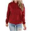 Ladies Hooded Plaid Print Long Sleeve Sweatshirt Loose Women Drawstring Sweatshirt