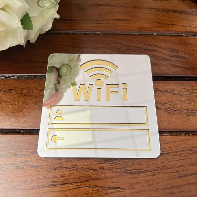 10 см Зеркальные наклейки на стену со знаком Wi-Fi, Перезаписываемые, для рукописного ввода, Учетная запись и пароль, 3D акриловые инструменты, Аксессуары