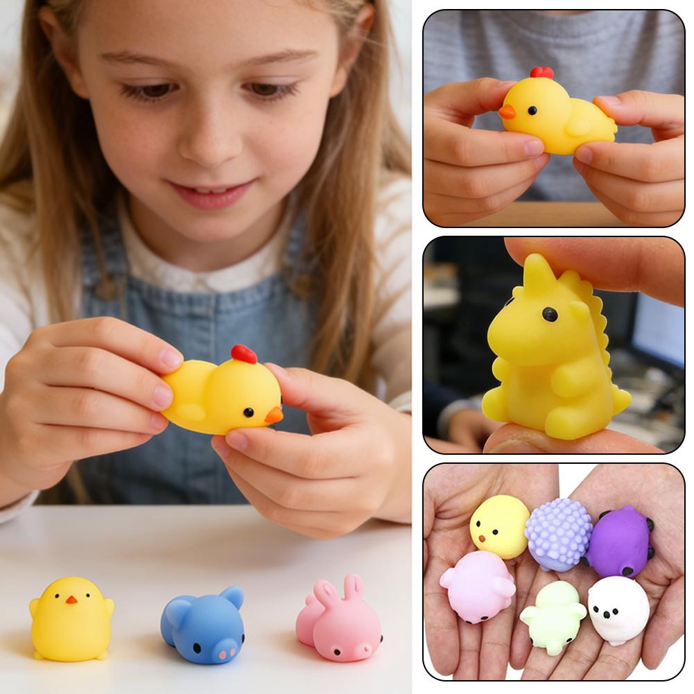 Моти Игрушки Игрушки Дети Детские Снятие Стресса Животное Сквиши 15 шт. Упаковка Мягкий Эластичный TPR Сжималка Фиджет Для Взрослых Подарки на Вечеринку День Рождения