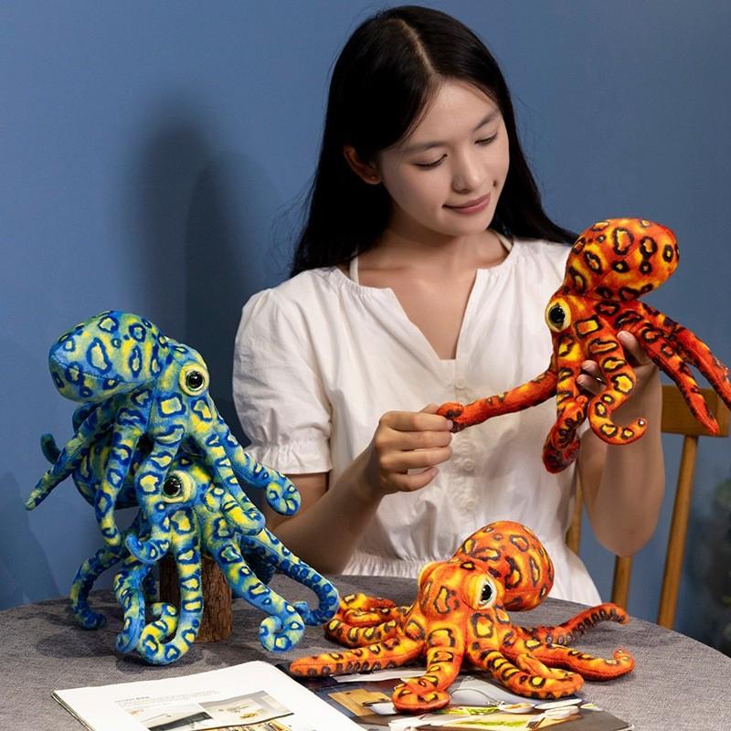 Soft And Huggable Leopard Print Octopus Plush Toy For Kids Ocean-themed Fun