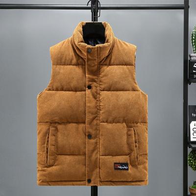 Жилет мужской осенне-зимнее пальто модный вельветовый красивый воротник-стойка пуховый хлопковый жилет универсальный жилет