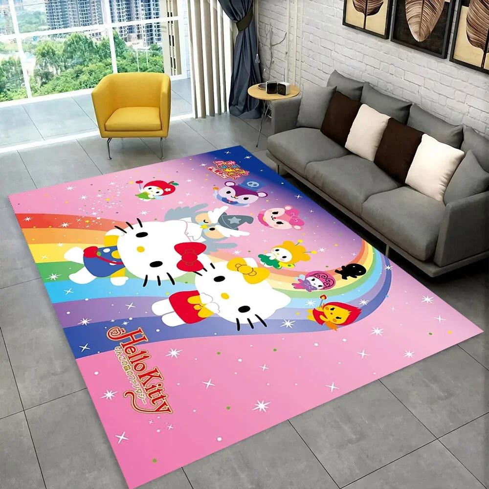Ковер с мультяшной девочкой Sanrio Новый ковер с кошкой Hello Kitty для спальни, гостиной, дома, дивана, детский коврик для ползания