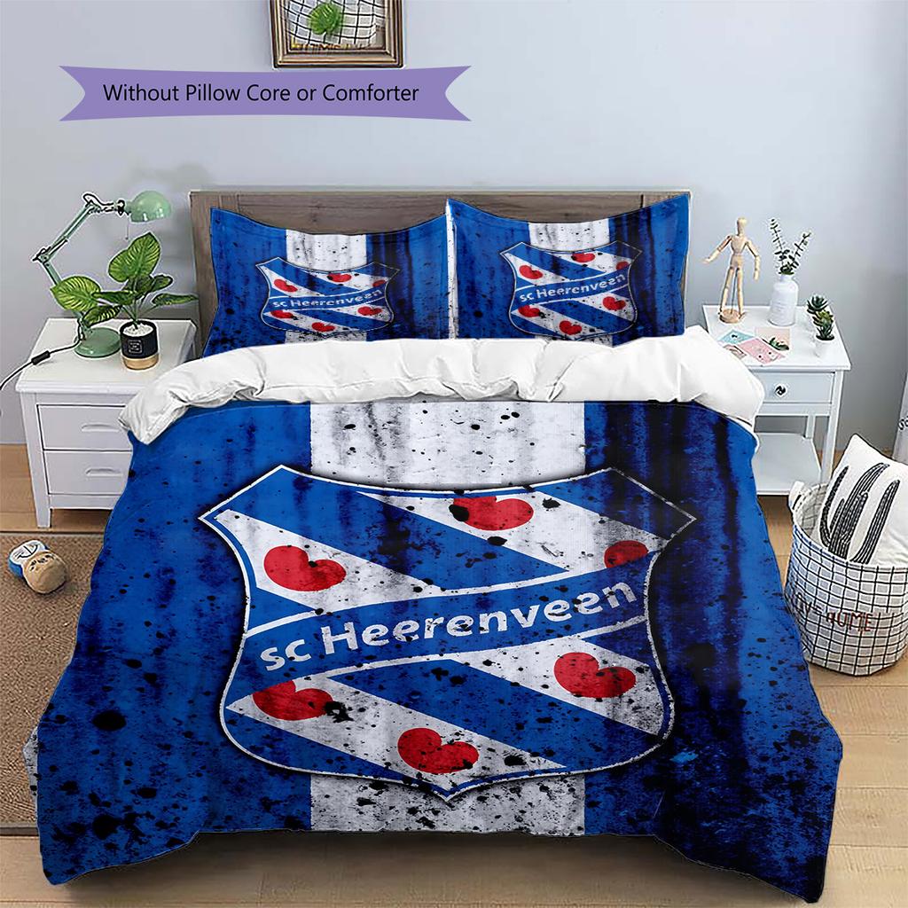 SC Heerenveen  Комплект постельного белья с рисунком  Декор для дома  Подарок (1 пододеяльник + 2 наволочки без наполнителя)