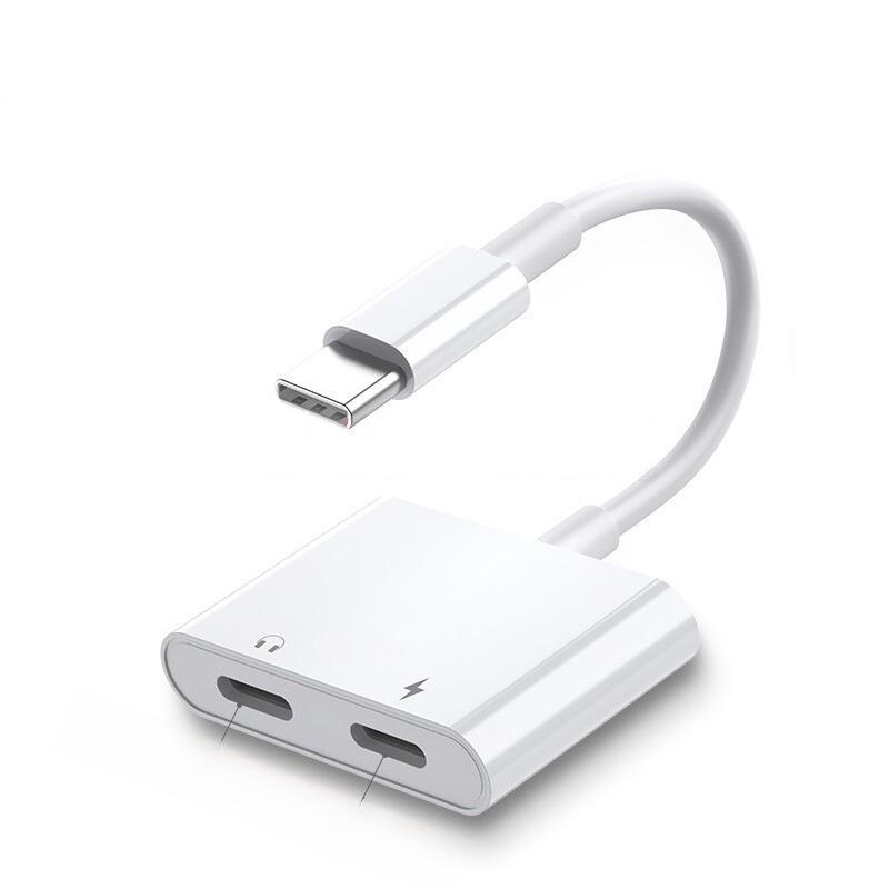 Адаптер для гарнитуры Type-C: Двойная функция: зарядка и аудиозвонки