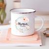 French Flower Maman Printed Mugs Enamel Mug Creative Coffee Cups Drinks Water Milk Cup Home Handle Drinkware Best Mother Gifts
