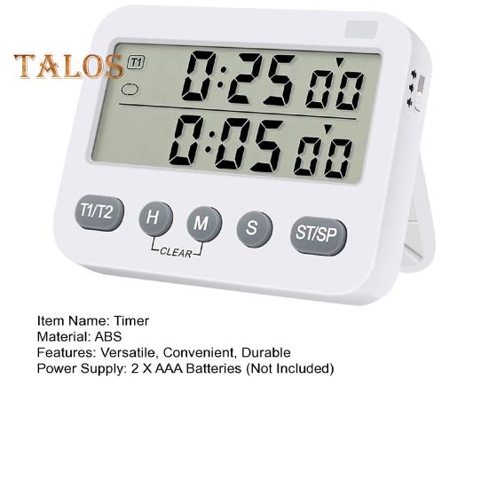 Двойной цифровой таймер, удобный таймер с питанием от батареи, функция памяти, инструмент для управления временем для домашней кухни, прочный