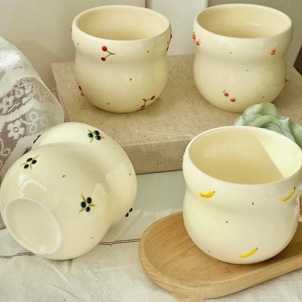 Hand-painted Coffee Cup Embossed Fruit Water Cup Creative Tea Cup  Gift Giving