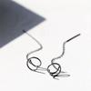 Black Rotating Earlines Simple and Personalized Design Long Earrings Korean Trendy Women