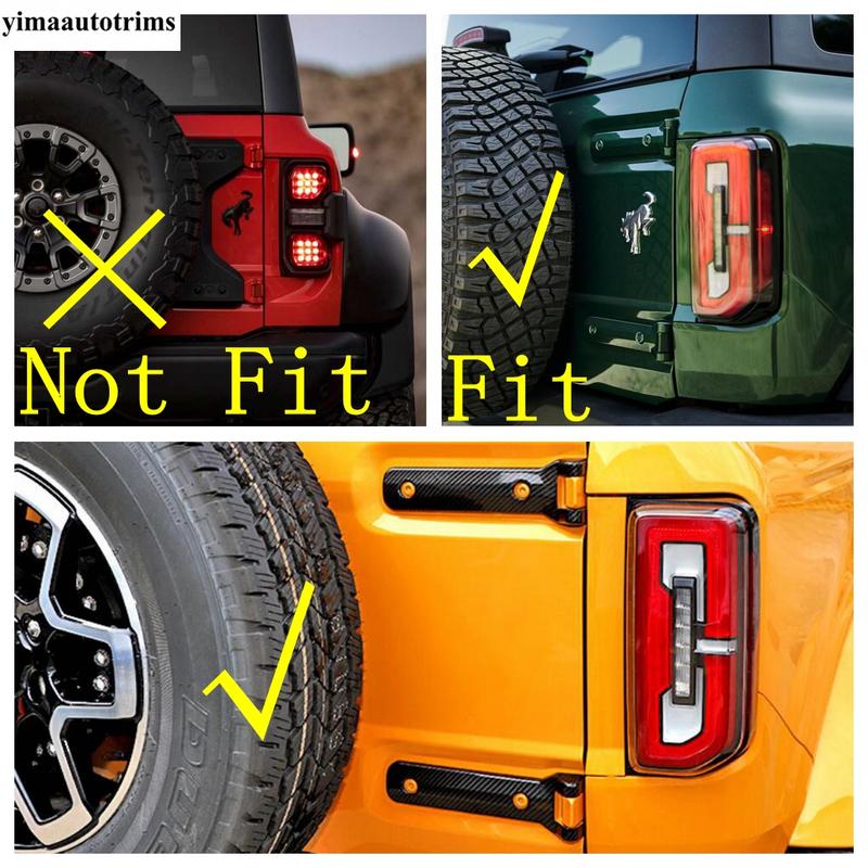 Rear Door Spare Tire Tailgate Hinge Handle Decor Kit Cover Trim For Ford Bronco - 2025 Carbon Fiber Exterior Accessories