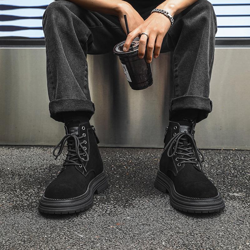 Новые мужские ботинки Мартин осень и зима повседневный тренд универсальные ботинки для инструментов большая голова увеличивающие рост парные ботинки 81589-J