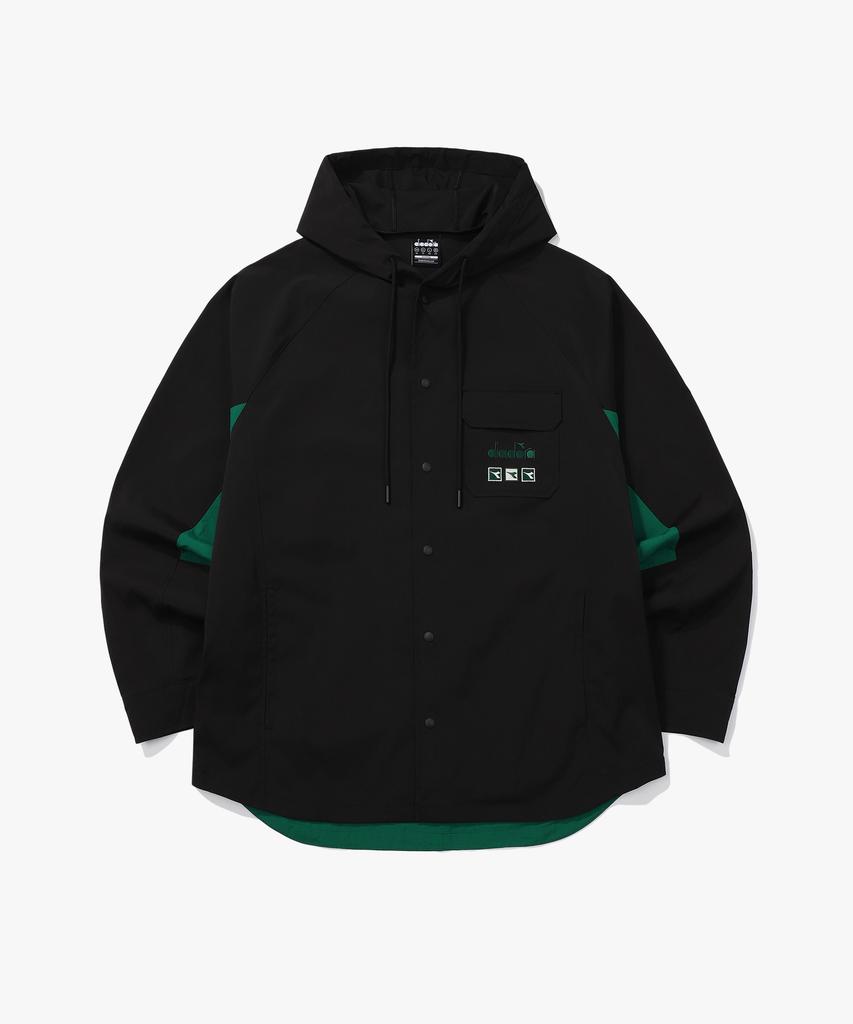 Diadora Черная куртка-рубашка с капюшоном Craft