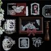 Наклейки-стикеры 'Сахарная Поэзия' Белые Чернила: Серия «Кружевной Цветочный Танец» для Журналов и Коллажей (6 типов)