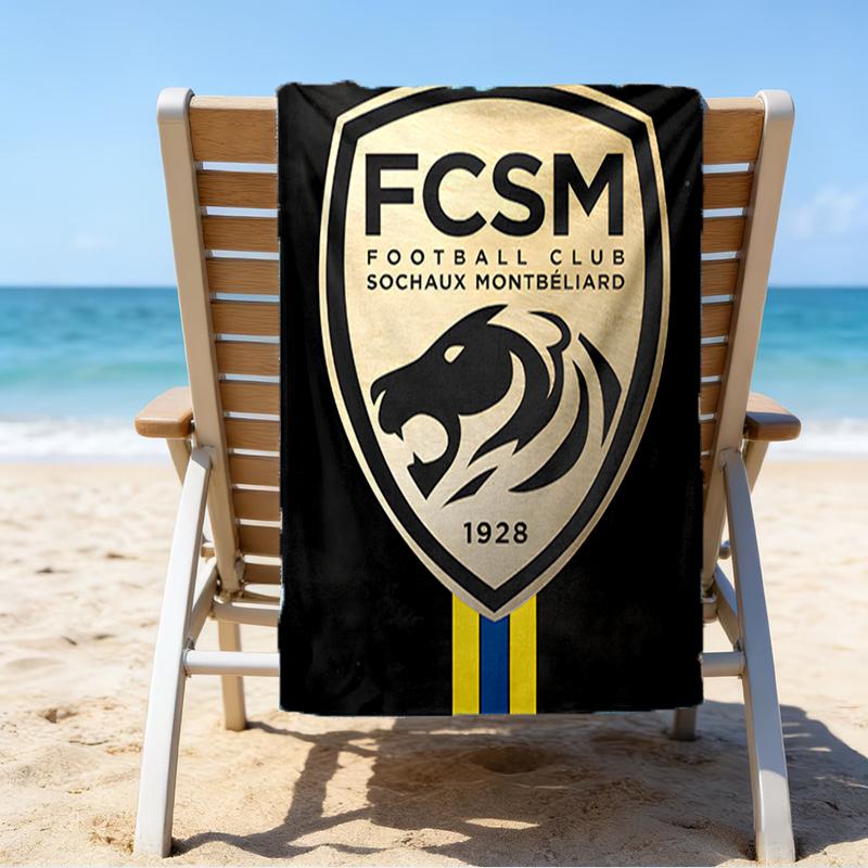 Fcsm Football Club Emblem Beach Towel - Soft, Absorbent Microfiber, Lightweight, Ideal for The Beach, Parties, Travel, Camping fan gifts