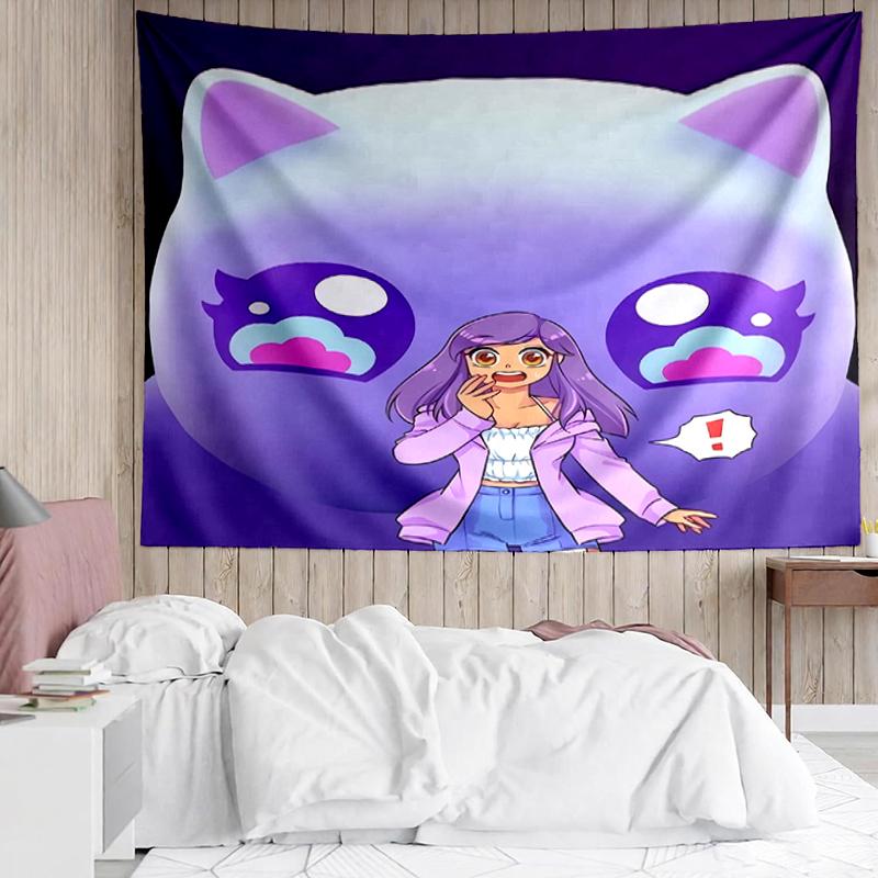 Aphmau Print Tapestry, Backdrop, Easy Setup, Ideal for Bedroom, Office & Living Room, with Aesthetic Wall Hanging Decor.