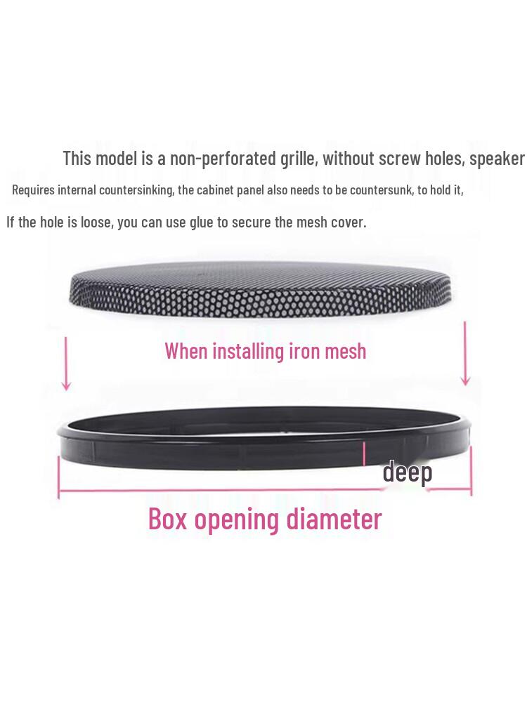 Speaker Grille Decorative Ring: Holeless Protective Cover for Car Subwoofer (1-10 inches)