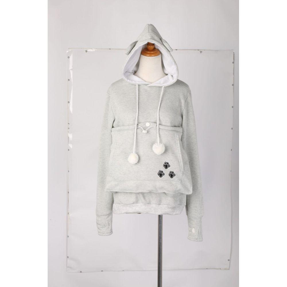 Женский осенне-зимний свободный свитер с капюшоном и длинными рукавами больших размеров