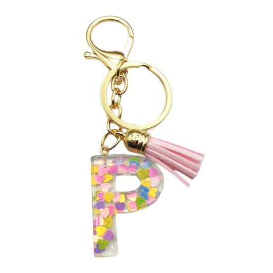 Красочный акриловый брелок с розовыми кистями, декор, буквенная чашка, кулон, брелок для ключей, украшение для бутылки с водой, подарок на день рождения