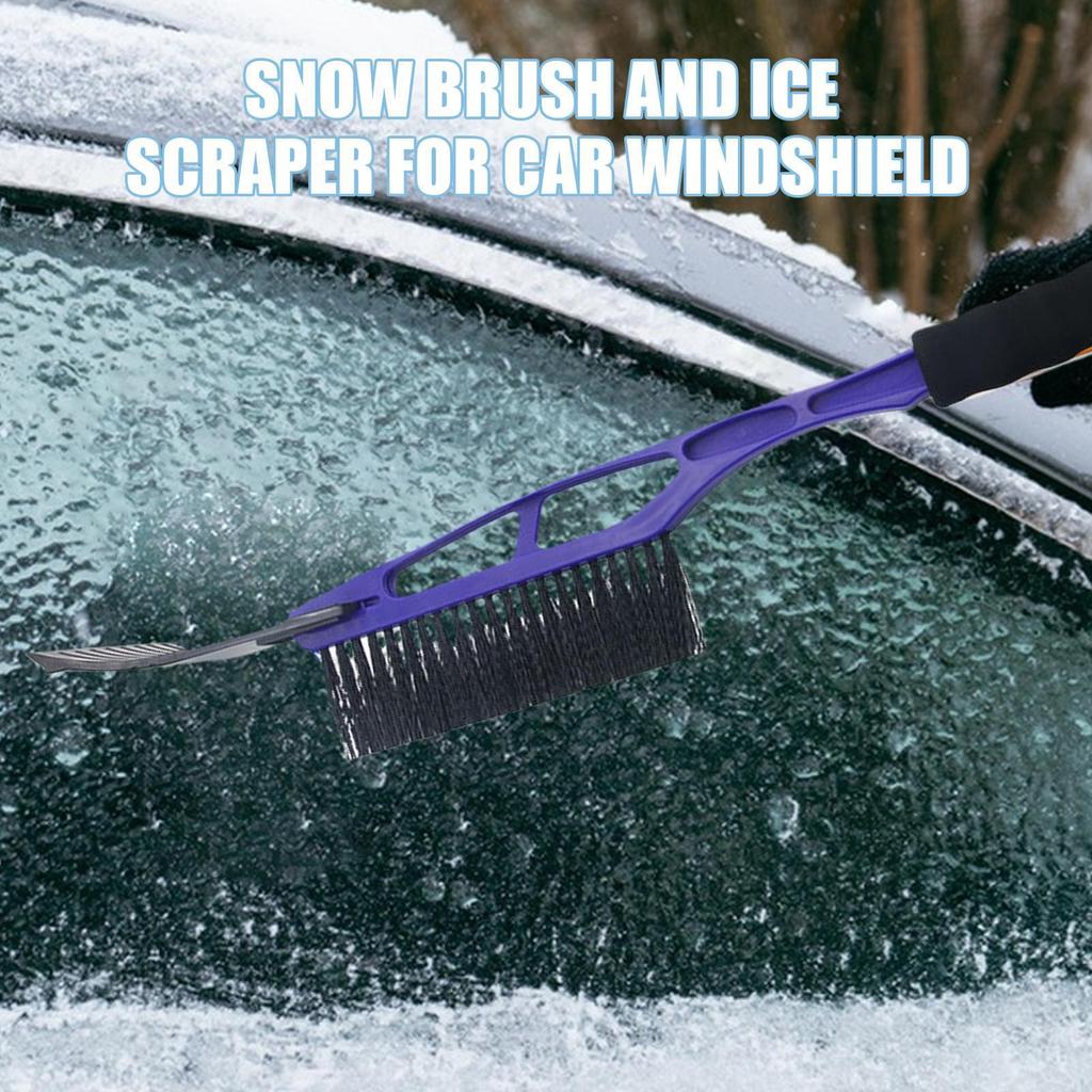 2 in 1 Car Snow Brush and Ice Scraper Car Scraper Snow Brush Ergonomic EVA Grip Window Ice Scraper Snow Cleaner For Car SUV