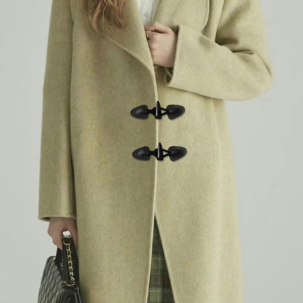 PU Leather Horn Buckle Vintage Sewing Crafts Button Fashion Sew-On Horn Buttons for Coats Jackets