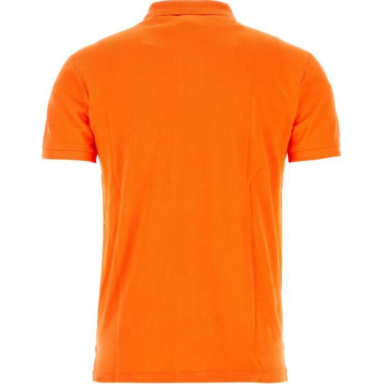Polo Ralph Lauren SS23 Однотонная рубашка поло с коротким рукавом и вышитым логотипом, мужские топы, оранжевый цвет 710680784-315