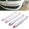 4PCS 41.5CM Car Protector Front Bumper Lip Splitter Silane Rear Bumper Protector Guard Scratch Sticker Rubber White