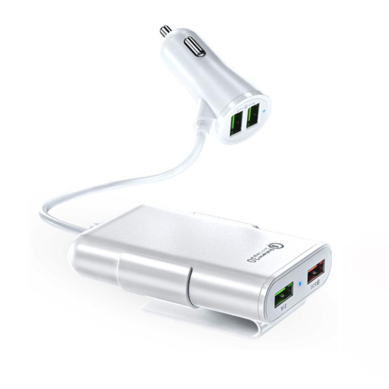 QC3.0 5,6-футовый удлинительный кабель с 4 портами USB для быстрой зарядки iPhone и мобильного видеорегистратора Xiaomi