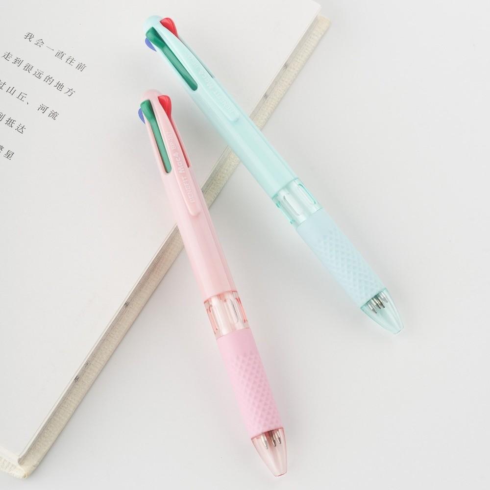 Press Using 4 Color Pen 4-in-1 Writing Pen Simple Multicolor Ballpoint Pen School Office