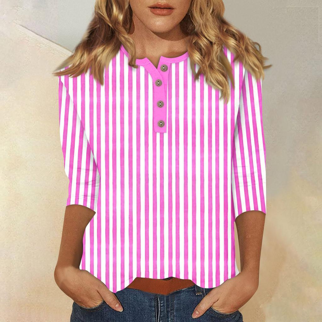 Женские футболки с милым принтом, блузки, повседневные базовые топы больших размеров, пуловеры для рубашек с рукавами 3/4