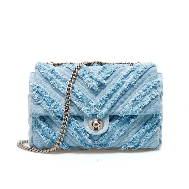 Fashion Summer Jeans Denim Bags Shoulder Crossbody Handbags Women Canvas Girl Handbag Casual Chain Designer Tote Bags