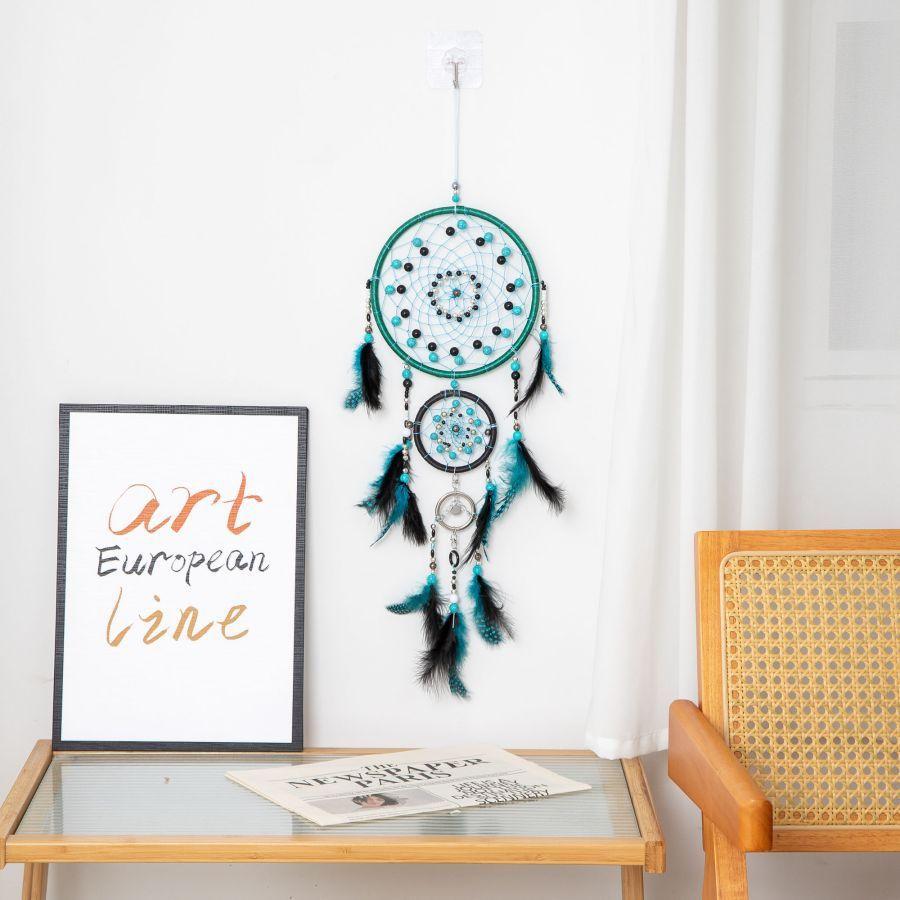 Dream Catcher Net Hanging Ornament, Luminous Crystal Stone Shop Dream Net Pendant, Wind Chime Colored Home Decoration