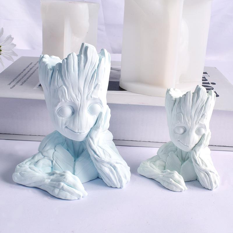 1 шт. Новая 3D-объемная форма для свечей "Большое Дерево Человек" DIY Диффузорный Гипсовый Человек-Дерево Groot Форма для Ароматической Свечи