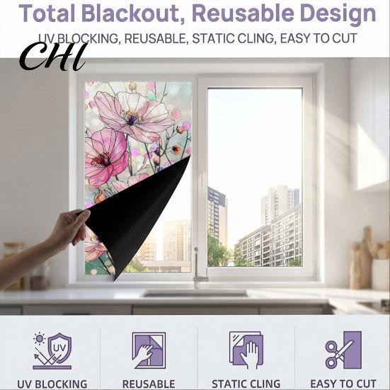 Static Glass Sticker Sticker, Colored Flower Texture Window Film, UV Privacy Film Light Blocking Waterproof Dustproof Decal for Home Decor Decoration