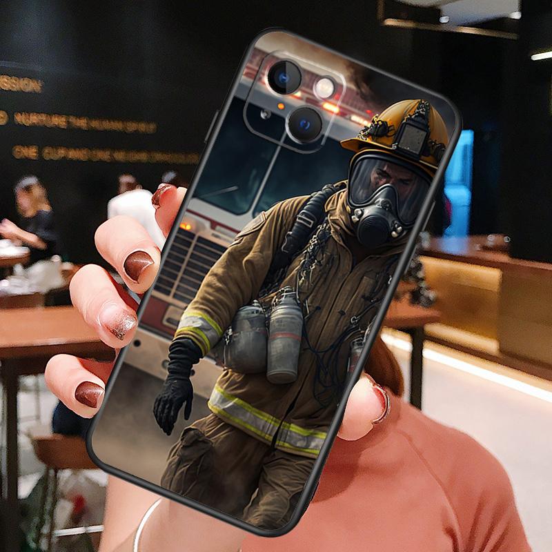 Firefighter Fire Love Phone Case For iPhone 16 Pro Max 15 14 12 11 13 Pro Max Plus 12 13 Mini XR 16e Funda Silione Cover