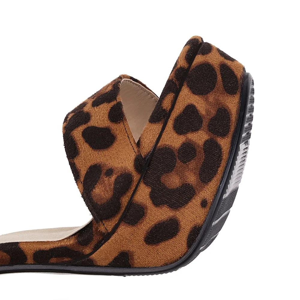 Женские босоножки на платформе с очень высоким каблуком, леопардовые каблуки, женские туфли для вечеринок, летние Sandalia Feminina Femme Sandalias De Mujer