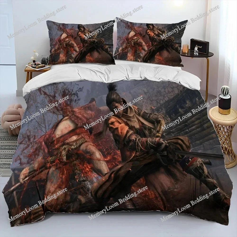 Игровая тематика Популярный S-Sekiro Shadows Die Twice Комплект постельного белья Размер King/Queen Пододеяльник 3D-печать Уютный Мягкий Домашний текстиль Декор