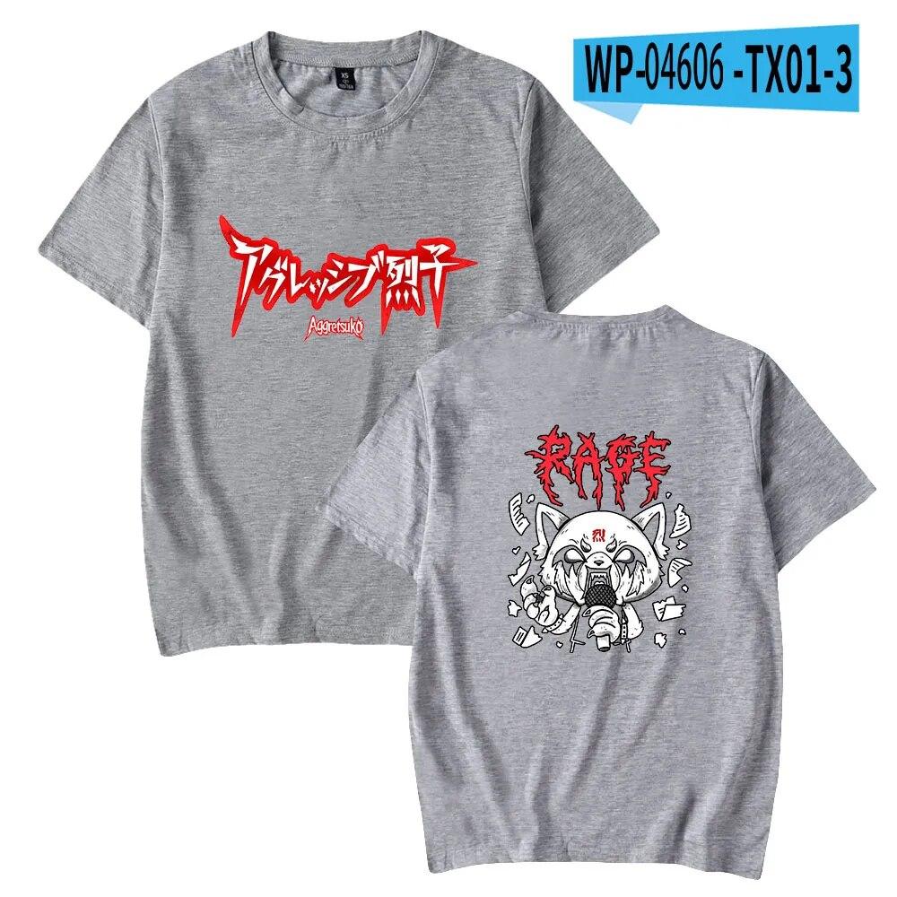 Aggretsuko модная футболка женская унисекс летние футболки с короткими рукавами аниме повседневная уличная футболка унисекс