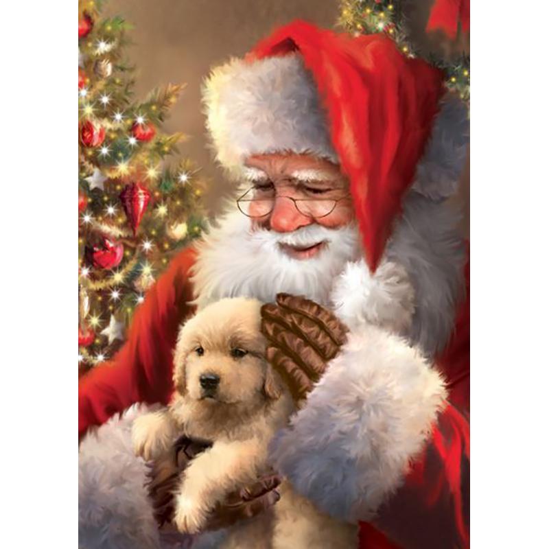 5D Diy Алмазная картина Рождественский подарок Пейзаж Полный горный хрусталь Вышивка Санта-Клаус Мозаичный узор Смола Настенное искусство Домашний декор