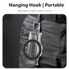 Aluminum Alloy Phone Stand Magnetic Desktop Holder Dual Folding Tripod Mount with Carabiner Clip for Outdoor Hiking Vlogging Live Streaming