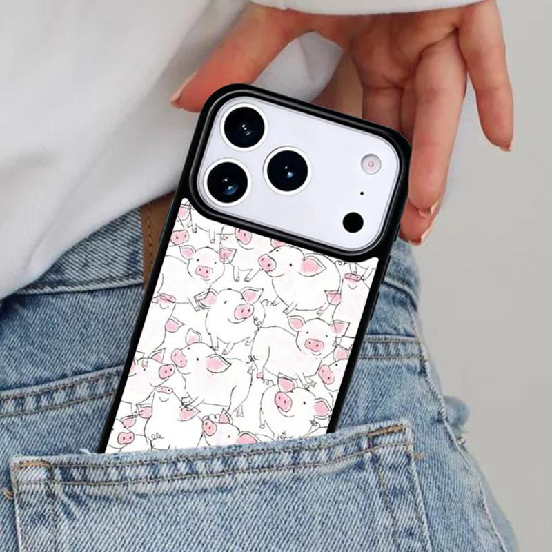 Милый Чехол для Телефона со Свиньей для iPhone 17ProMax 12 13 14 15 16e 17 Pro Max Plus Air Cover