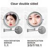 8 Inch Wall Mounted Makeup Mirror 5/7/10X Magnifying Double Side Folding Arm Extend USB Charging Bathroom Smart Cosmetic Mirrors
