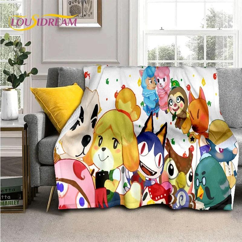 Cute Crossing New Horizons Cartoon Soft Flannel Blanket for Bed Bedroom Sofa Picnic,Throw Blanket for Cover Outdoor Leisure Gift
