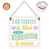 [R3915] - Wooden Plaque In the Shape of 'My Happiness Is Our Moments' - 18x18 Cm
