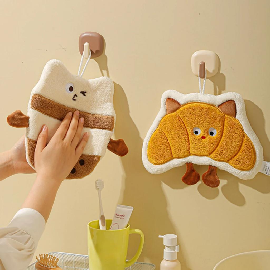 Sweet Story Hand Towel, Double-layer Thick Coral Fleece Hand Towel, Kitchen Cloth, Bathroom Quick Drying Towel, Home Accessories