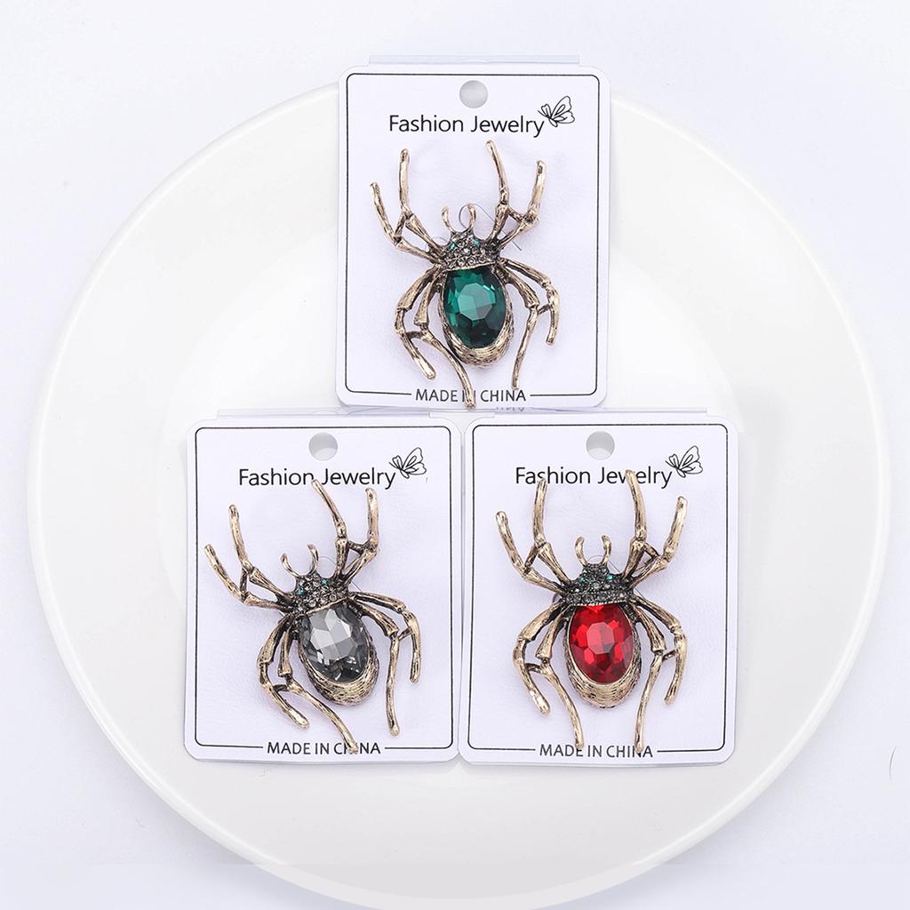 Ретро брошь-паук для женщин - эффектная булавка с искусственными кристаллами и стразами в виде насекомых, аксессуары для костюмов на Хэллоуин, ювелирный подарок