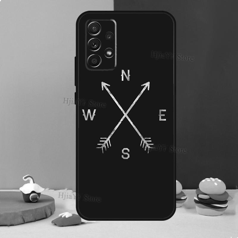 Compass Case For Samsung A54 A34 A14 A13 A23 A33 A53 A73 A51 A71 A72 A12 A22 A32 A42 A52 Back Cover
