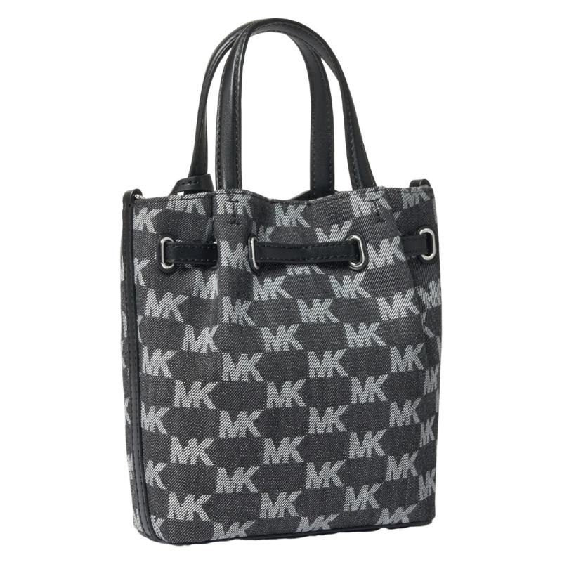 MICHAEL KORS Carson Silver Hardware Artificial Leather Presbyopia Crossbody Bag Small Women's Black