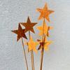 3pcs Rustic Metal Star Plant Decorative Garden Stakes Yard Planter Decoration Home Outdoor Garden Iron Silhouette Metal Crafts