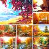 5D DIY Diamond Painting Autumn Landscape Rhinestone Picture Full Diamond Embroidery Mosaic Cross Stitch Kit Decorative Gift