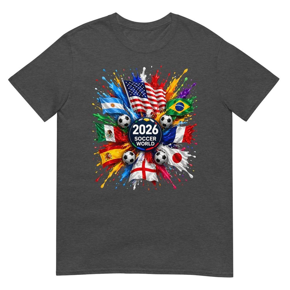 2026 Soccer World Usa Flag Burst Fan Tee TShirt
